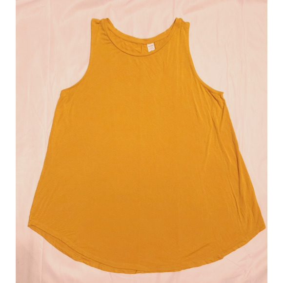 Old Navy Women’s Luxe Sleeveless Tank Top Golden Yellow Soft Rayon Blend Size L - Picture 1 of 9